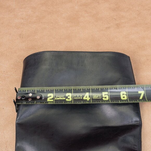 Browns Women Vintage 90s Black Leather Square Toe Zip Knee Boots sz 7US EUR37 - Picture 6 of 9